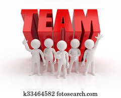 3d, klein, leute, -, zuverlässiges, team