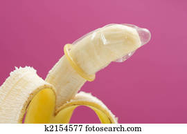 Banana wearing condom