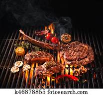 Beef steaks on the grill Beef steaks on the grill