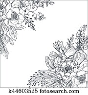 Floral backgrounds with hand drawn flowers and plants Floral backgrounds with hand drawn flowers and plants