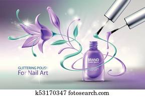 Glittering nail polish vector illustration Glittering nail polish vector illustration