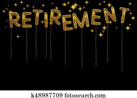 Gold foil retirement party style balloons. Gold foil retirement party style balloons.