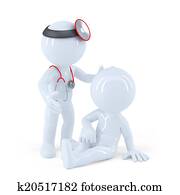 lekár, looking at, jeho, patient., isolated., contains, clipping chodnicek