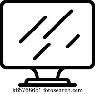 New monitor icon, outline style New monitor icon, outline style