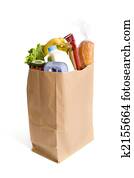 Paper Bag full of Groceries Paper Bag full of Groceries
