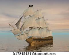 Pirate ship - 3D render Pirate ship - 3D render