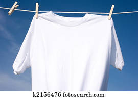 Plain White T-Shirt on a Clothesline