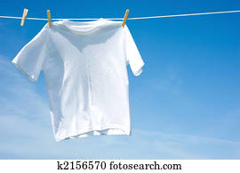 Plain White T-Shirt on a Clothesline