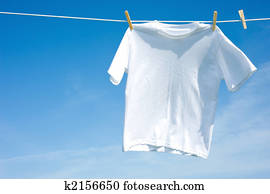 Plain White T-Shirt on a Clothesline