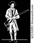 Revolutonary soldier standing
