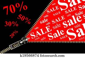 Sale placard with zipper Sale placard with zipper
