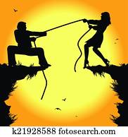tug of war between man and woman