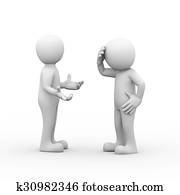 3d, frustrated, cilvēki, kauja, un, arguing