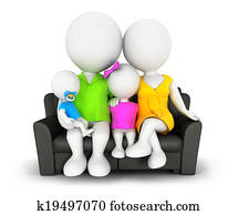 3d white people family 3d white people family