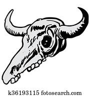 , cow skull, desert, longhorn, skull, cartoons, Clip Art ...