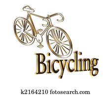 Cycling Logo Gold Bicycle