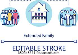 Extended family concept icon Extended family concept icon