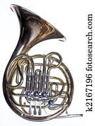 French Horn Isolated Against White