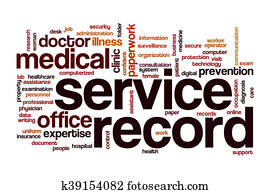 Service record word cloud concept