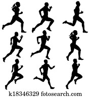 Set running silhouettes. Vector illustration. Set running silhouettes. Vector illustration.