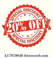 Special discount 20% off stamp Special discount 20% off stamp