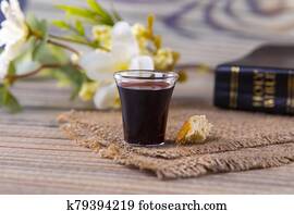 Taking communion and Lord Supper concept with Holy Bible Taking communion and Lord Supper concept with Holy Bible