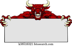 touro, esportes, mascote, sinal