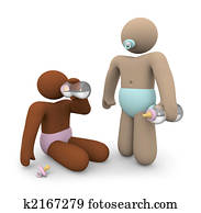 Two Babies of Different Races