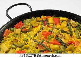 paella spanish rice vegetarian fotosearch