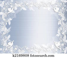 Wedding Invitation Floral border blue Wedding Invitation Floral border blue