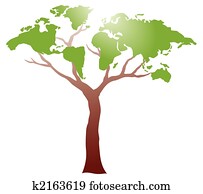 Worldmap, ligado, árvore