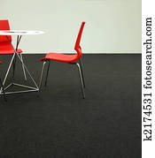 desenho, cadeiras, e, tabela