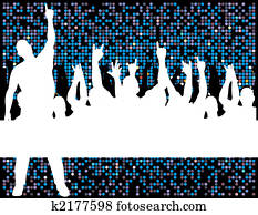 disco, fiesta, multitud