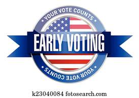 early voting seal illustration design