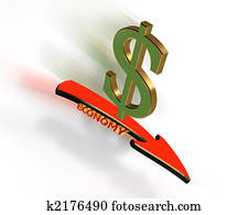 Economy Crisis recession 3D Graphic