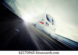 fast moving train