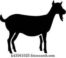 Female goat silhouette Female goat silhouette