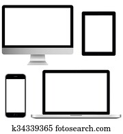 Illustration Graphic Vector Set Communication Technology with white screen Illustration Graphic Vector Set Communication Technology with white screen