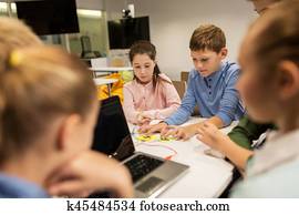 kids with invention kit at robotics school kids with invention kit at robotics school