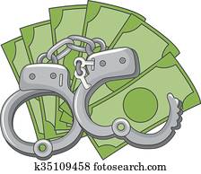 Money Hand Cuffs Fraud