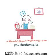 psychotherapist  working in his office