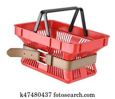 Shopping basket with tighten belt