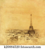 Vintage image of Eiffel tower, Paris, France Vintage image of Eiffel tower, Paris, France
