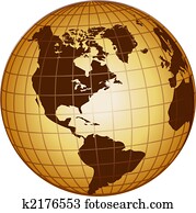 גלובוס, צפון, ו, דרום אמריקה