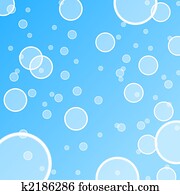 abstrakt, vatten, bubbla, illustration