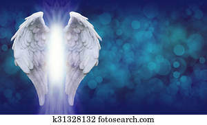 Angel Wings on Blue Banner 