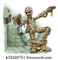 Cartoon Mummy with No Toilet Paper Cartoon Mummy with No Toilet Paper