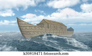 Noah's Ark in the stormy ocean Noah's Ark in the stormy ocean