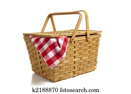 Picnic Basket with Gingham Picnic Basket with Gingham