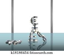 pilha, de, lasca, dinheiro, símbolos, ligado, tabela vidro, com, reflexão